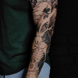 Masculino Negro Gráfico tatuaje en Manga #85826 | Tattoo Artist Daniil Holodkov