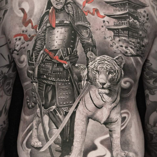 Masculino Negro Realismo tatuaje en Espalda #89687 | Tattoo Artist Dmitriy Chikaev