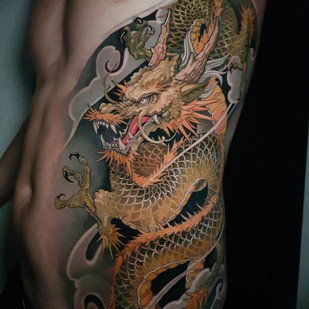 Masculino Color Japonés tatuaje en Lado #89774 | Tattoo Artist Dmitriy Chikaev