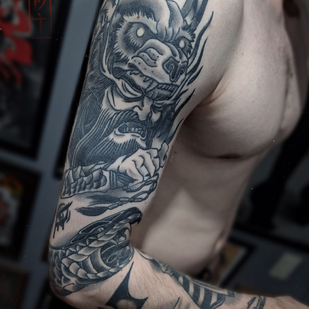 Masculino Negro  tatuaje en Manga #86157 | Tattoo Artist Roma Dober