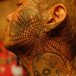 Masculino Negro  tatuaje en Cara #90845 | Tattoo Artist Sasha Morozov (Sasha Morozov)