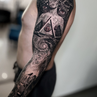 Masculino Negro Surrealismo tatuaje en Manga #85486 | Tattoo Artist Sergey Pahabov