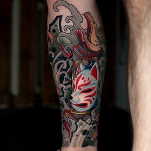 Masculino Color Japonés tatuaje en Espinilla #86290 | Tattoo Artist Tatyana Chudesataya