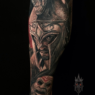 Masculino Negro Realismo tatuaje en Espinilla #87365 | Tattoo Artist Vitaliy Kanaschenkov