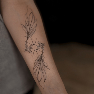 Femenino Negro Fineline tatuaje #91468 | Tattoo Artist Sergeeva Tattoo