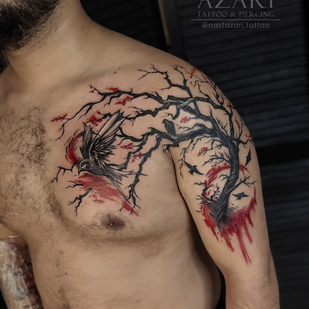 Color Trash Polka tatuaje en Pecho #91260 | Tattoo Artist Anastasiya Azari