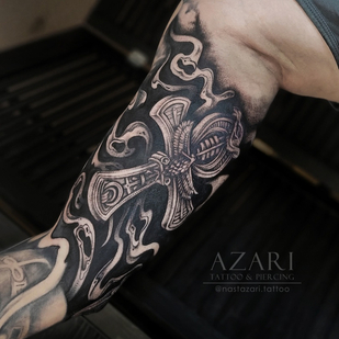 Masculino Negro Gráfico tatuaje en Manga #91271 | Tattoo Artist Anastasiya Azari