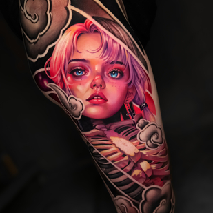 Femenino Color Estilo del Autor tatuaje en Muslo #91346 | Tattoo Artist Artem Sachko