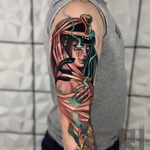 Masculino Color Neo-tradicional tatuaje en Hombro #92291 | Tattoo Artist Nikita Romanov