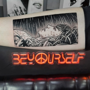 Masculino Negro Anime tatuaje en Antebrazo #92883 | Tattoo Artist Alisa Lisova