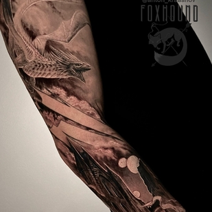 Masculino Negro Realismo tatuaje en Manga #93973 | Tattoo Artist Anton Krasnov