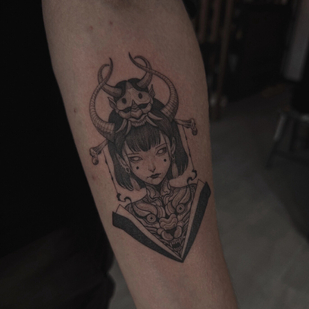 Masculino Negro Miniatura tatuaje en Antebrazo #96859 | Tattoo Artist Dariya Salmanova