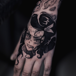 Masculino Negro Anime tatuaje en Palma #97427 | Tattoo Artist Valentin Markgraf