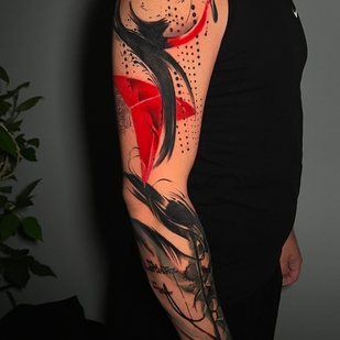 Masculino Color Trash Polka tatuaje #100847 | Tattoo Artist Gromova Mariya