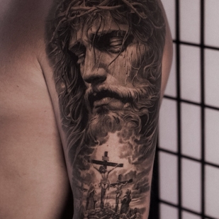 Negro y Gris Realismo tatuaje #101069 | Tattoo Artist Pavel Kostyuk