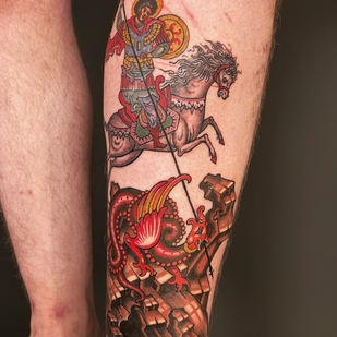 Masculino Color  tatuaje en Espinilla #101254 | Tattoo Artist Sergey Floid