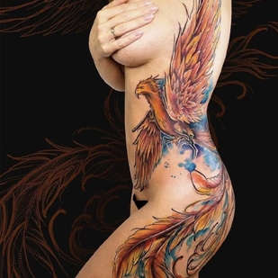 Femenino Color Acuarela tatuaje en Lado #101464 | Tattoo Artist Egor Hludnev