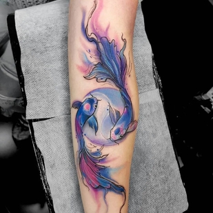 Color Acuarela tatuaje en Antebrazo #101480 | Tattoo Artist Egor Hludnev
