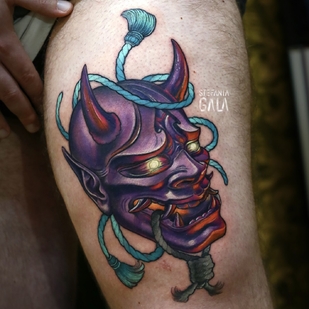 Masculino  Neo-tradicional tatuaje en Muslo #103288 | Tattoo Artist Stefania Gala