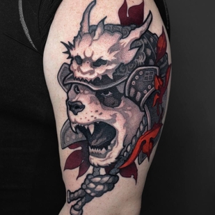 Masculino Negro y Gris  tatuaje en Hombro #104556 | Tattoo Artist Rodion Raskolnikov