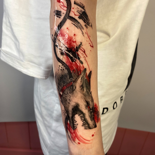 Femenino  Trash Polka tatuaje #105660 | Tattoo Artist Evgeniya Kulikova