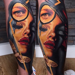 Masculino Color Surrealismo tatuaje en Pierna #96708 | Tattoo Artist Yevhen Dikov