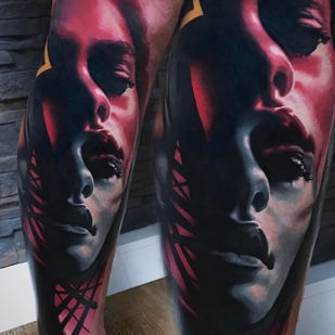 Masculino Color Surrealismo tatuaje en Pierna #96710 | Tattoo Artist Yevhen Dikov