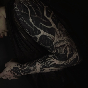 Masculino Negro y Gris  tatuaje en Manga #102873 | Tattoo Artist Anastasia Foga