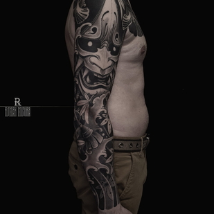 Masculino Negro y Gris  tatuaje en Manga #94105 | Tattoo Artist ROMAN MIGURA