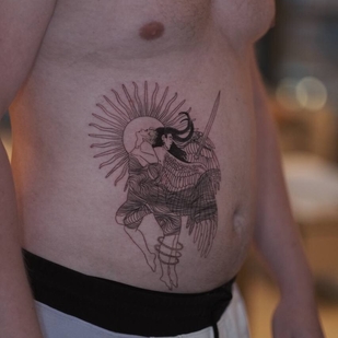 Masculino Negro y Gris Microrealismo tatuaje en Estómago #94423 | Tattoo Artist Kirill Antique