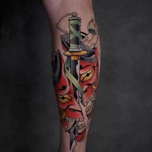 Masculino Color  tatuaje en Pierna #101274 | Tattoo Artist Pash Tet