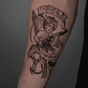 Masculino Negro Gráfico tatuaje en Antebrazo #97128 | Tattoo Artist Igor Hacayuk