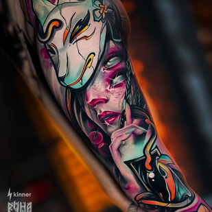 Femenino Color Estilo del Autor tatuaje en Pierna #91203 | Tattoo Artist Dmitriy Klaud