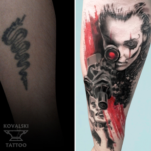 Masculino Color Cover-up tatuaje en Antebrazo #96168 | Tattoo Artist Vladimir Kovalevskiy