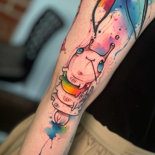 Femme Couleur Style d'Auteur tatouage #64447 | Artiste tatoueur Anton Kovrigin (Yellow Dog)