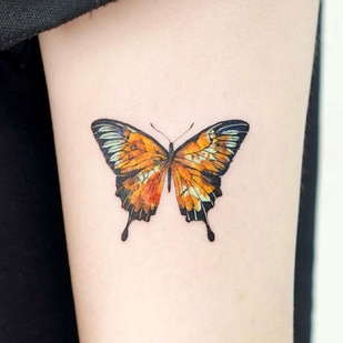 Femme Couleur Miniature tatouage sur Jambe #53435 | Artiste tatoueur Tilda Tattoo