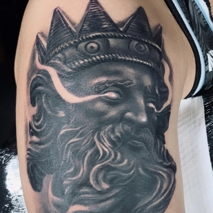Homme Noir et Gris Blackwork tatouage #65809 | Artiste tatoueur Demunik Tattoo Artist Philippines