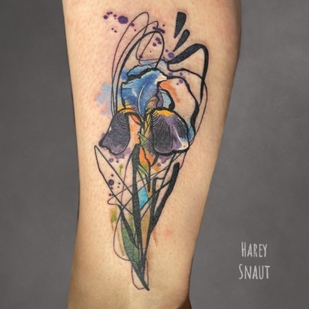 Femme Couleur Aquarelle tatouage sur Jambe #53632 | Artiste tatoueur Harey Snaut