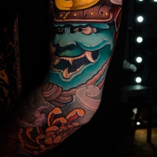 Homme Couleur Japonais tatouage sur Manche #65988 | Artiste tatoueur Anton Raym