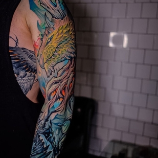 Homme Couleur Néo-traditionnel tatouage #39841 | Artiste tatoueur Victor Rassadniy