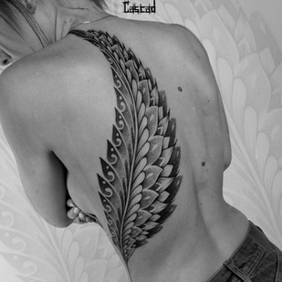 Femme Noir Ornemental tatouage sur Dos #40245 | Artiste tatoueur ILYA CASCAD