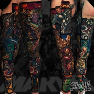 Homme Couleur Réalisme tatouage sur Jambe #36908 | Artiste tatoueur Andrey Indigo