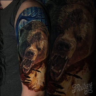 Homme Couleur Réalisme tatouage sur Épaule #36907 | Artiste tatoueur Andrey Indigo