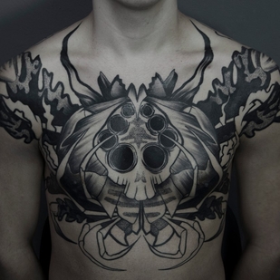 Homme Noir Graphique tatouage #55891 | Artiste tatoueur Ruslan Abusev