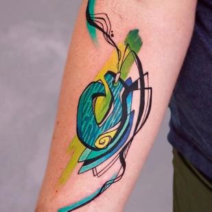 Femme Couleur Aquarelle tatouage sur Épaule #56809 | Artiste tatoueur Aleksandra Stojanoska