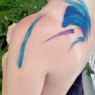 Femme Couleur Aquarelle tatouage sur Dos #56801 | Artiste tatoueur Aleksandra Stojanoska