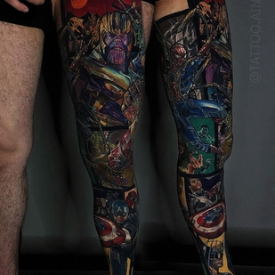 Homme Couleur  tatouage sur Jambe #42114 | Artiste tatoueur Andrey Indigo