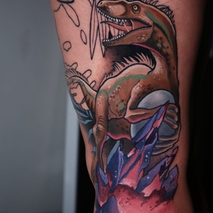 Homme Couleur Néo-traditionnel tatouage sur Jambe #42164 | Artiste tatoueur Alena Lang