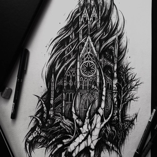 Homme Noir Style d'Auteur tatouage #73434 | Artiste tatoueur Ellina Plat