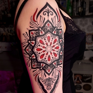 Femme Couleur Ornemental tatouage sur Épaule #73580 | Artiste tatoueur Ioann Leo ( LEO-VAN )